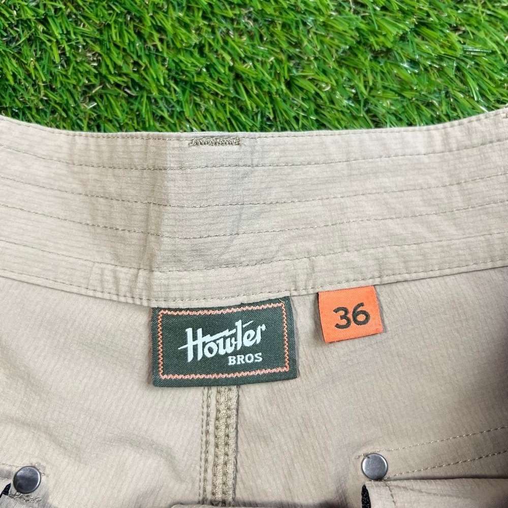 Howler Bros Double Knee Shorts Men's 36 Tan Khaki Utility Outdoor Workwear Style - Picture 2 of 8